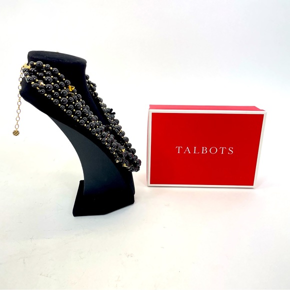 Talbots Black/Gold Multi Strand Necklace - Picture 8 of 13